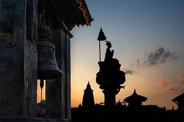 Magnifique coucher de soleil à Bhaktapur - Népal