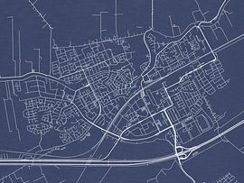 Carte de Woerden en bleu royal sur De Kaartenwinkel