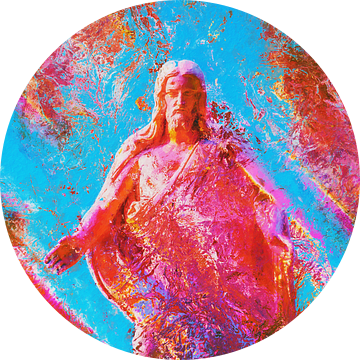 Jezus kleurrijk van Jonathan Schöps | UNDARSTELLBAR.COM — Visuele gedachten over God