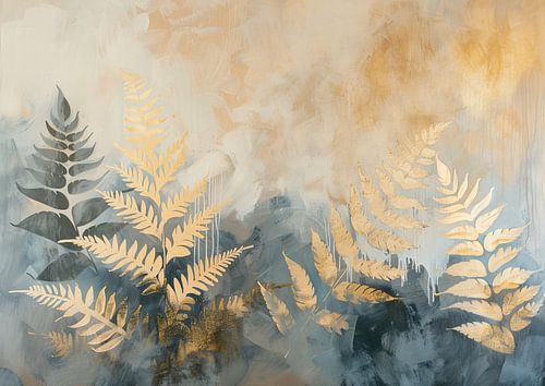 Modern Garden Painting with Ferns