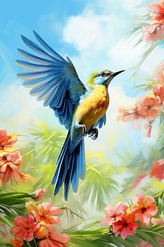 Tropische Vogel - Sierlijke Vlucht van New Future Art Gallery