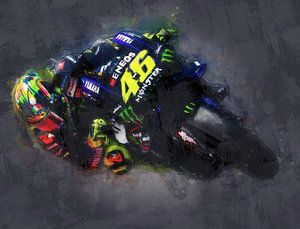 Valentino Rossi (oil paint) 3 of 3 by Bert Hooijer