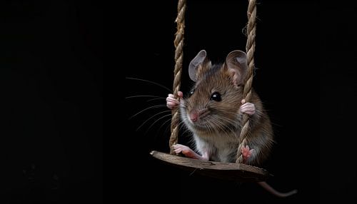 Muis op een schommel panorama