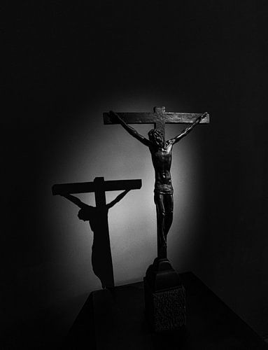 Jesus on a cross in a beautiful work of art