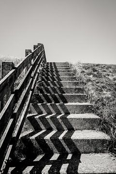 Stairs up by the seawall by Lydia