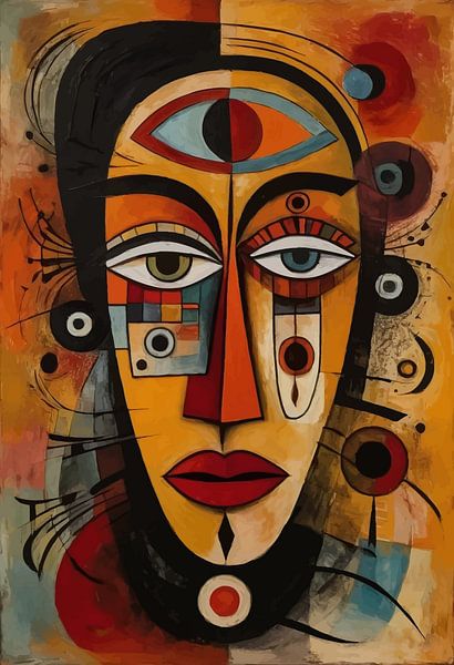 Abstract Afrikaans Tribaal Masker Kunst van MIROKKU