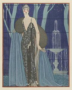 George Barbier - Alcyone ; Robe et manteau du soir, de Worth (1923) van Peter Balan