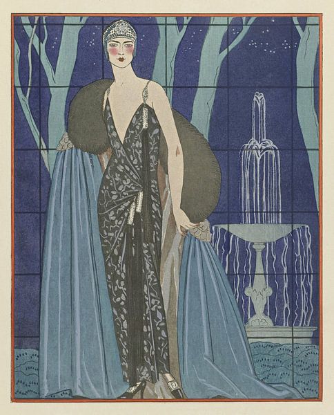 George Barbier - Alcyone ; Robe et manteau du soir, de Worth (1923) by Peter Balan