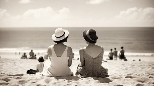 Aan het strand in de jaren 30.