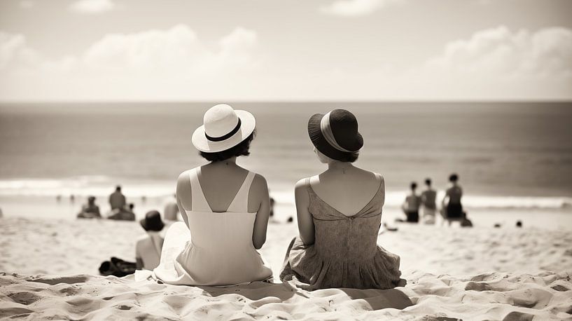 Am Strand in den 1930er Jahren. von Schwarzer Kaffee