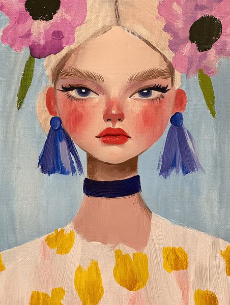 Portrait in pastel colours by Carla Van Iersel