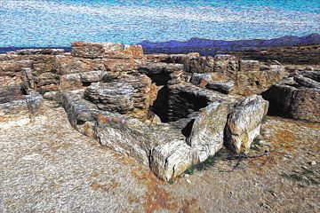 Punta des Fenicis, Necròpolis (Mallorca) | Van Gogh-stijl van Peter Balan