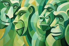 Peinture abstraite colorée | Vert Gebrul