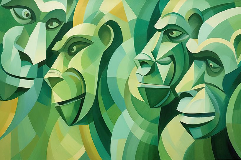 Painting Colourful Abstract | Green Gebrul by ARTEO Paintings