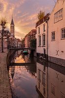 Coucher de soleil au Langegracht à Amersfoort
