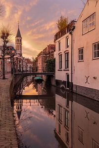 Coucher de soleil au Langegracht à Amersfoort sur Dennisart Fotografie