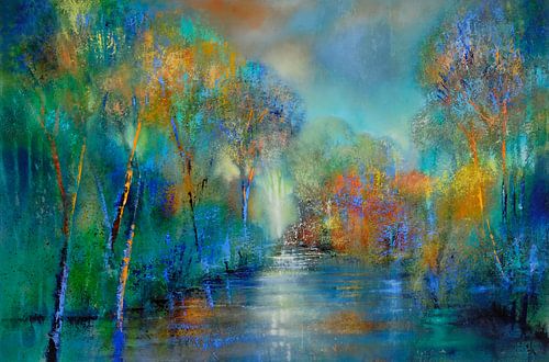 Autumn lights by the river