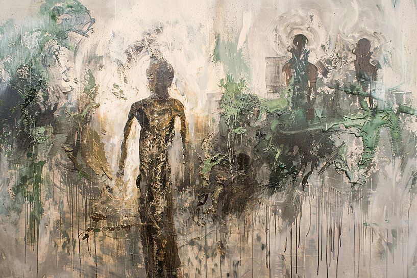 Abstracte Dans in Goud en Zwart van Art & Soul Creations