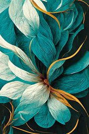 Motif floral élégant Abstrait créatif sur Color Square