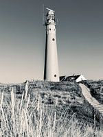 Schiermonnikoog- De rode vuurtoren in zwart/wit