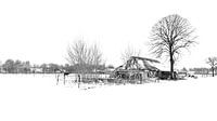 Oude boerderij in sneeuwlandschap. Velp (NB) van HvNunenfoto thumbnail