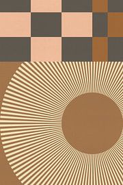 Modern abstract geometric art in 70s retro style III by Dina Dankers