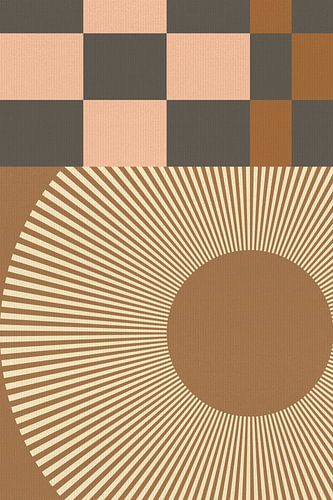 Modern abstract geometric art in 70s retro style III by Dina Dankers