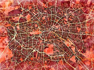 Karte von Berlin im stil 'Amber Autumn'