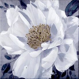 ALVIRA BLOOM Soft White Floral Abstract Wall Art by Mavro Orbino