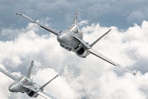 Zwei Schweizer McDonnell Douglas F/A-18C Hornets.