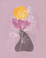 Abstrakte Landschaft in Lila und Orange