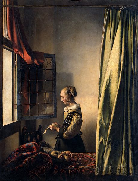 Mädchen, das am Fenster einen Brief liest, Johannes Vermeer - ca. 1658 von Het Archief