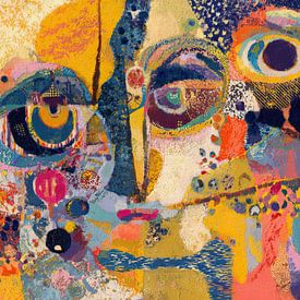 Abstrakte Augen | Bunte Blicke des Staunens von ARTEO Gemälde