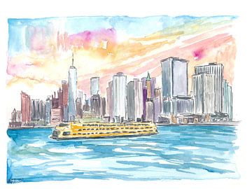 Staten Island Fähre mit Manhattan Skyline von Markus Bleichner