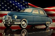 Packard Eight Sedan 1948 with American flag by Jan Keteleer (JanKé): A Journey Beyond the Canvas thumbnail