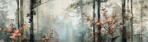 Abstraction de la forêt d'automne | Art du paysage forestier sur Art Merveilleux