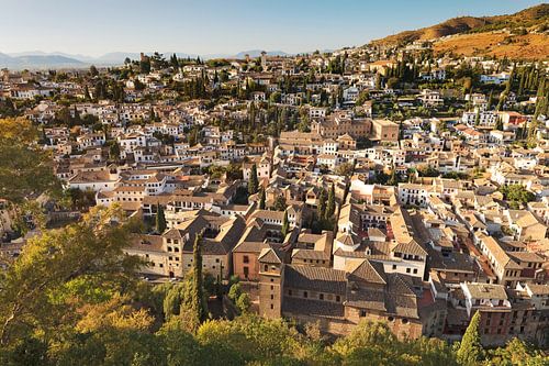 Luchtfoto van Granada's historische wijk Albaicín