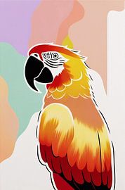 Perroquet coloré avec motif abstrait sur Imperial Art House