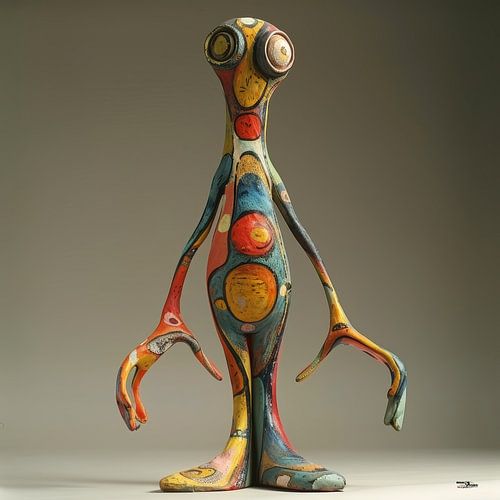 kleurig whimsical poppetje