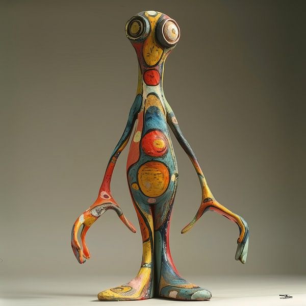 kleurig whimsical poppetje van Gelissen Artworks