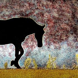 Brandschildering Lonely Horse van ruud harberts