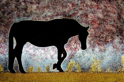 Peinture vitrail Lonely Horse