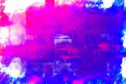 Abstractie in Blauw Roze