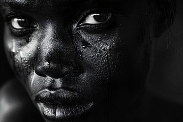 Intense black-and-white portrait with tears by Imperial Art House