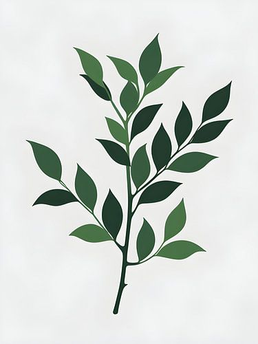 Eenvoudig groene botanische stengel