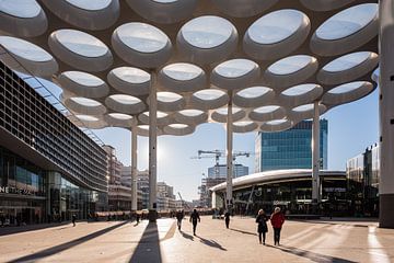 The bulb roof with Hoog Catharijne and Central station, Utrecht by John Verbruggen