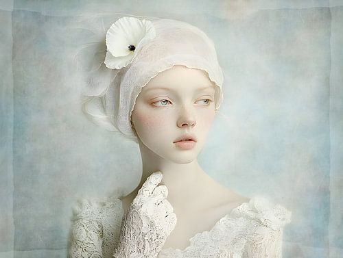 The girl with the white bonnet