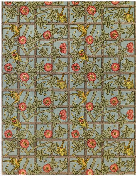 William Morris – Trellis design (for wallpaper; the birds by Philip Webb) von Peter Balan