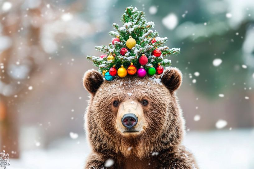 Christmas bear by Poster Art Shop