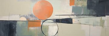 Contrastevenwicht | Oranje van Abstract Schilderij